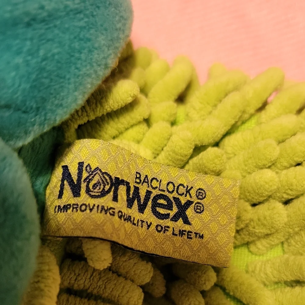 Norwex Plush Chenille Stick Toys in Lime Green & Teal